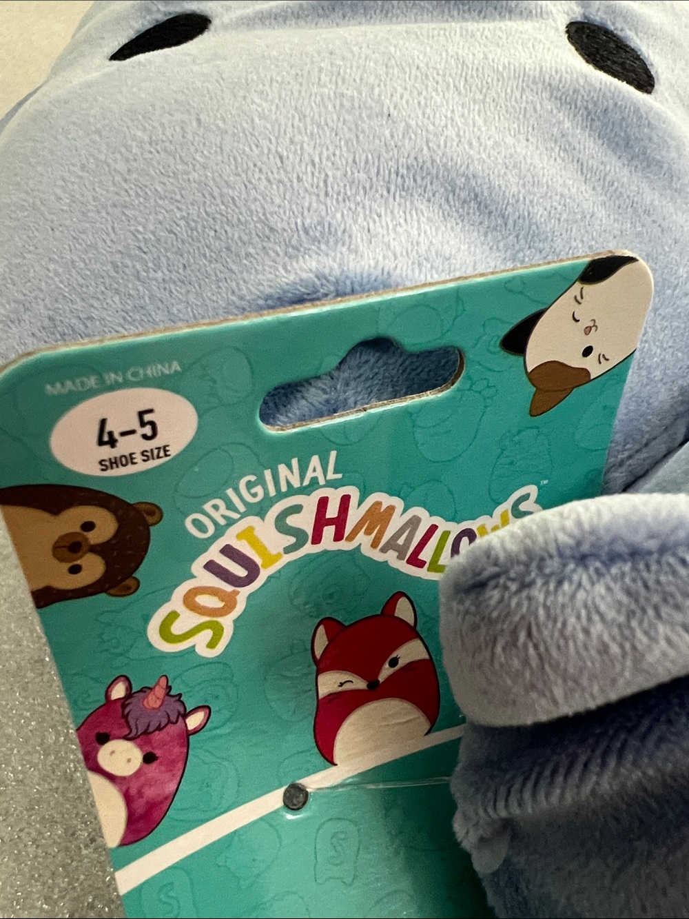 Squishmallows Slippers Samir the Blue Whale kids Size 4-5 - Picture 5 of 8